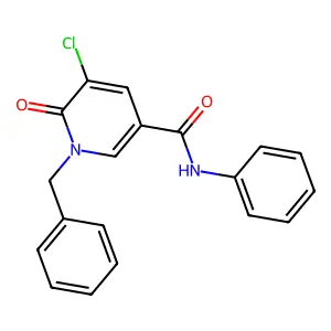 1-benzyl-5-chloro-6-oxo-N-phenyl-1,6-dihydro-3-pyridinecarboxamide structure