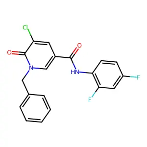 1-benzyl-5-chloro-N-(2,4-difluorophenyl)-6-oxo-1,6-dihydro-3-pyridinecarboxamide structure