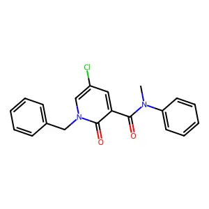1-benzyl-5-chloro-N-methyl-2-oxo-N-phenyl-1,2-dihydro-3-pyridinecarboxamide structure