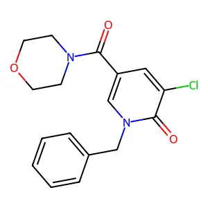 1-benzyl-3-chloro-5-(morpholinocarbonyl)-2(1H)-pyridinone structure