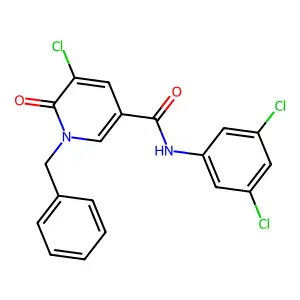 1-benzyl-5-chloro-N-(3,5-dichlorophenyl)-6-oxo-1,6-dihydro-3-pyridinecarboxamide structure