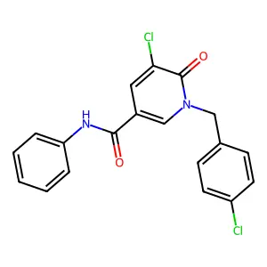 5-chloro-1-(4-chlorobenzyl)-6-oxo-N-phenyl-1,6-dihydro-3-pyridinecarboxamide structure