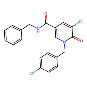 N-benzyl-5-chloro-1-(4-chlorobenzyl)-6-oxo-1,6-dihydro-3-pyridinecarboxamide structure