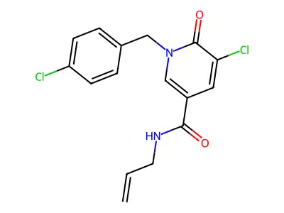 N-allyl-5-chloro-1-(4-chlorobenzyl)-6-oxo-1,6-dihydro-3-pyridinecarboxamide structure