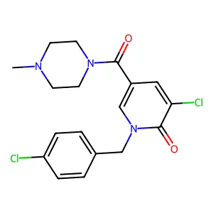 3-chloro-1-(4-chlorobenzyl)-5-[(4-methylpiperazino)carbonyl]-2(1H)-pyridinone structure