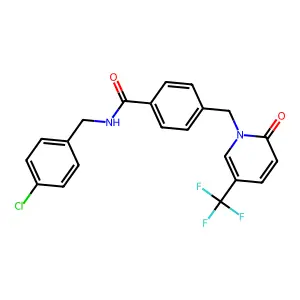 N-(4-chlorobenzyl)-4-{[2-oxo-5-(trifluoromethyl)-1(2H)-pyridinyl]methyl}benzenecarboxamide structure
