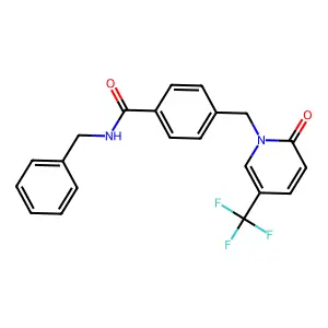 N-benzyl-4-{[2-oxo-5-(trifluoromethyl)-1(2H)-pyridinyl]methyl}benzenecarboxamide structure
