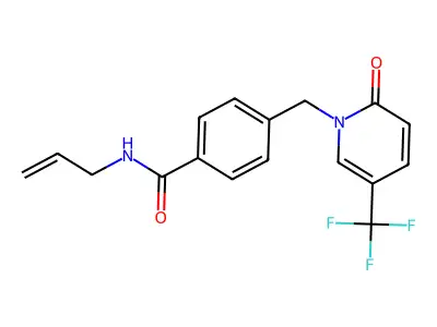 N-allyl-4-{[2-oxo-5-(trifluoromethyl)-1(2H)-pyridinyl]methyl}benzenecarboxamide structure