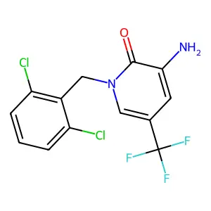 3-amino-1-(2,6-dichlorobenzyl)-5-(trifluoromethyl)-2(1H)-pyridinone structure
