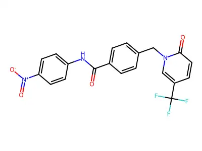 N-(4-nitrophenyl)-4-[[2-oxo-5-(trifluoromethyl)pyridin-1-yl]methyl]benzamide structure
