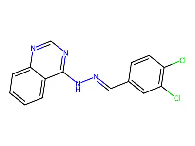 N-[(3,4-dichlorophenyl)methylideneamino]quinazolin-4-amine structure