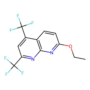 7-Ethoxy-2,4-bis(trifluoromethyl)-1,8-naphthyridine structure