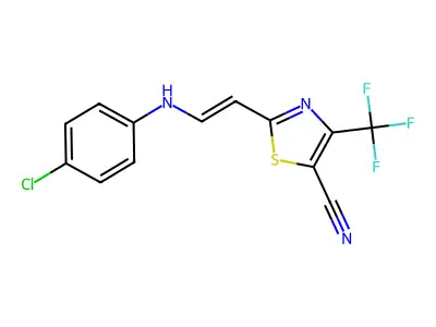 2-[2-(4-Chloroanilino)ethenyl]-4-(trifluoromethyl)-1,3-thiazole-5-carbonitrile structure