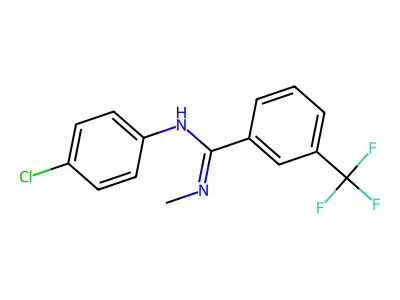 N-(4-chlorophenyl)-N'-methyl-3-(trifluoromethyl)benzenecarboximidamide structure