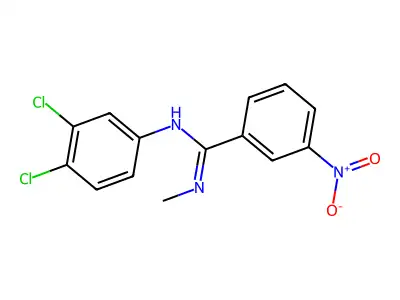 N-(3,4-dichlorophenyl)-N'-methyl-3-nitrobenzenecarboximidamide structure