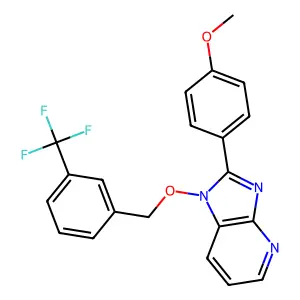 2-(4-methoxyphenyl)-1-{[3-(trifluoromethyl)benzyl]oxy}-1H-imidazo[4,5-b]pyridine structure
