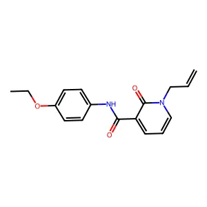 1-allyl-N-(4-ethoxyphenyl)-2-oxo-1,2-dihydro-3-pyridinecarboxamide structure