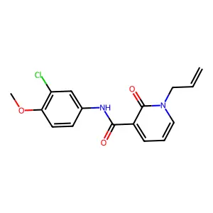 1-allyl-N-(3-chloro-4-methoxyphenyl)-2-oxo-1,2-dihydro-3-pyridinecarboxamide structure