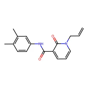 1-allyl-N-(3,4-dimethylphenyl)-2-oxo-1,2-dihydro-3-pyridinecarboxamide structure