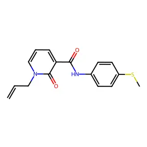 1-allyl-N-[4-(methylsulfanyl)phenyl]-2-oxo-1,2-dihydro-3-pyridinecarboxamide structure
