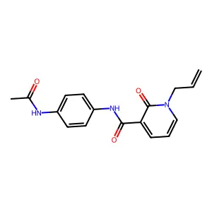N-[4-(acetylamino)phenyl]-1-allyl-2-oxo-1,2-dihydro-3-pyridinecarboxamide structure