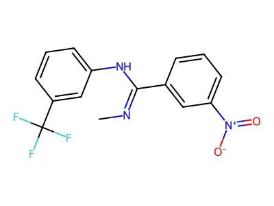N'-methyl-3-nitro-N-[3-(trifluoromethyl)phenyl]benzenecarboximidamide structure