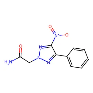 4-Nitro-5-phenyl-2H-1,2,3-triazole-2-acetamide structure