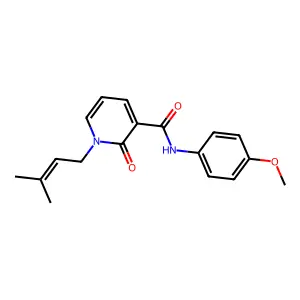 N-(4-methoxyphenyl)-1-(3-methyl-2-butenyl)-2-oxo-1,2-dihydro-3-pyridinecarboxamide structure