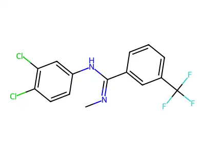 N-(3,4-dichlorophenyl)-N'-methyl-3-(trifluoromethyl)benzenecarboximidamide structure