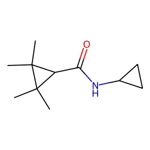 N-cyclopropyl-2,2,3,3-tetramethylcyclopropane-1-carboxamide structure