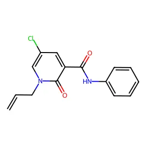 1-allyl-5-chloro-2-oxo-N-phenyl-1,2-dihydro-3-pyridinecarboxamide structure