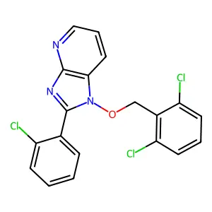 2-(2-chlorophenyl)-1-[(2,6-dichlorobenzyl)oxy]-1H-imidazo[4,5-b]pyridine structure