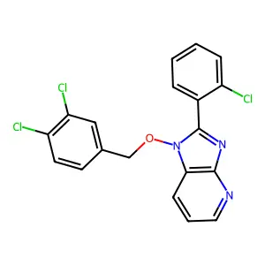 2-(2-chlorophenyl)-1-[(3,4-dichlorobenzyl)oxy]-1H-imidazo[4,5-b]pyridine structure