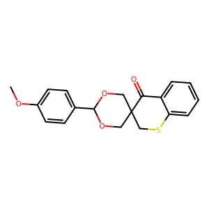 3,3-Bis(hydroxymethyl)-2,3-dihydro-4H-thiochromen-4-one 4-methoxybenzaldehyde acetal structure