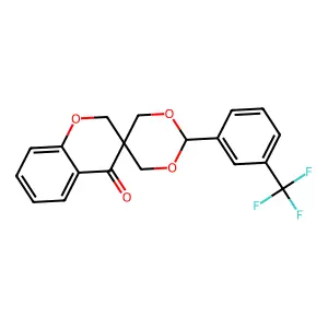 3,3-Bis(hydroxymethyl)-2,3-dihydro-4H-chromen-4-one 3-(trifluoromethyl)benzaldehyde acetal structure