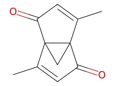 4,8-Dimethyltricyclo[3.3.1.01,5]nona-3,7-diene-2,6-dione structure
