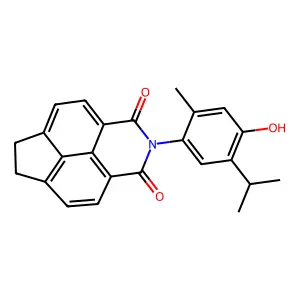 2-(4-hydroxy-5-isopropyl-2-methylphenyl)-6,7-dihydro-1H-indeno[6,7,1-def]isoquinoline-1,3(2H)-dione structure