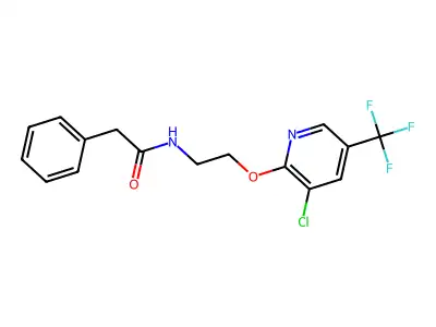 N-(2-{[3-chloro-5-(trifluoromethyl)-2-pyridinyl]oxy}ethyl)-2-phenylacetamide structure