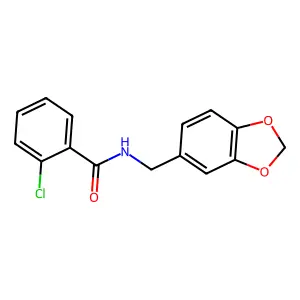 N-(1,3-benzodioxol-5-ylmethyl)-2-chlorobenzamide structure