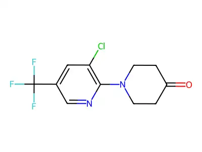 1-[3-Chloro-5-(trifluoromethyl)pyridin-2-yl]piperidin-4-one structure
