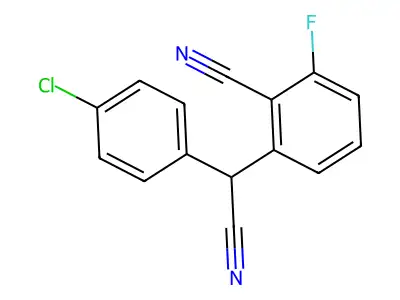2-[(4-Chlorophenyl)(cyano)methyl]-6-fluorobenzenecarbonitrile structure