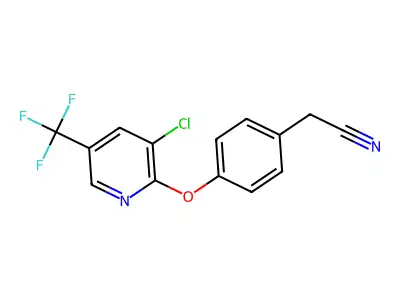 2-(4-{[3-Chloro-5-(trifluoromethyl)-2-pyridinyl]oxy}phenyl)acetonitrile structure
