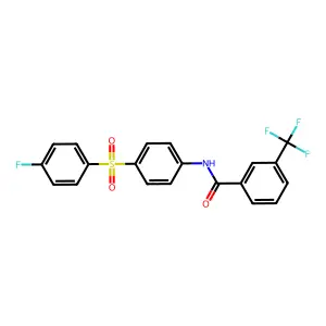 N-{4-[(4-fluorophenyl)sulfonyl]phenyl}-3-(trifluoromethyl)benzenecarboxamide structure