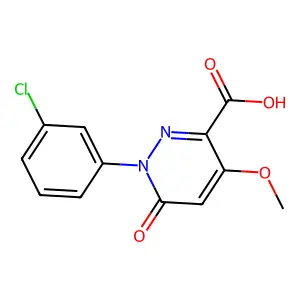 1-(3-Chlorophenyl)-4-methoxy-6-oxo-1,6-dihydro-3-pyridazinecarboxylic acid structure