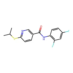 N-(2,4-difluorophenyl)-6-(isopropylsulfanyl)nicotinamide structure