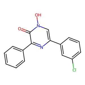 5-(3-chlorophenyl)-1-hydroxy-3-phenyl-2(1H)-pyrazinone structure