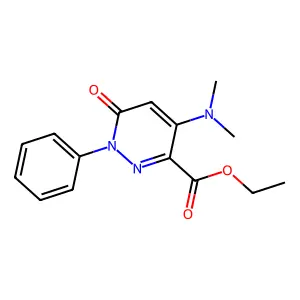 Ethyl 4-(dimethylamino)-6-oxo-1-phenyl-1,6-dihydro-3-pyridazinecarboxylate structure
