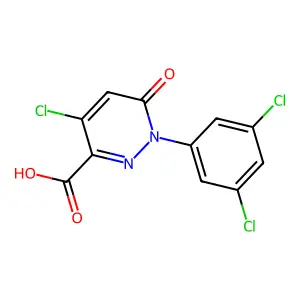 4-Chloro-1-(3,5-dichlorophenyl)-6-oxo-1,6-dihydro-3-pyridazinecarboxylic acid structure