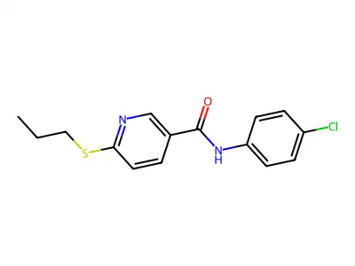 N-(4-chlorophenyl)-6-(propylsulfanyl)nicotinamide structure