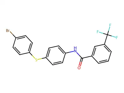N-[4-(4-bromophenyl)sulfanylphenyl]-3-(trifluoromethyl)benzamide structure